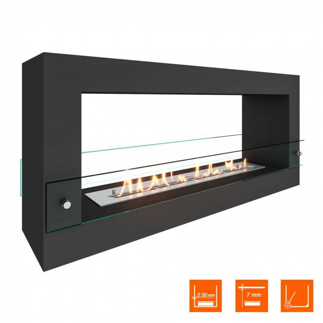 Биокамин SteelHeat FRAME ONE 1000 черный (Стекло)
