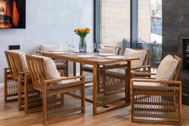 Обеденный комплект GRAND MICHELLE бежевый Обеденный комплект GRAND MICHELLE бежевый