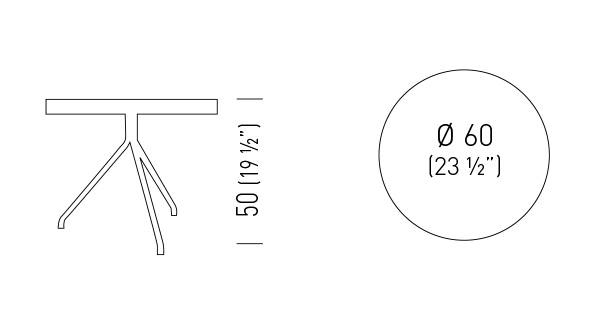 Cтолик кофейный керамогранитный Lol Gres Porcelain Ø600х500 мм Cтолик кофейный керамогранитный Lol Gres Porcelain Ø600х500 мм