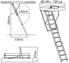 Чердачная складная лестница Metal T3 Чердачная складная лестница Metal T3