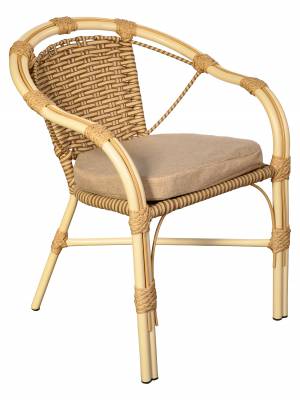 Кресло Bali (Бали) из искусственного ротанга, слоновая кость