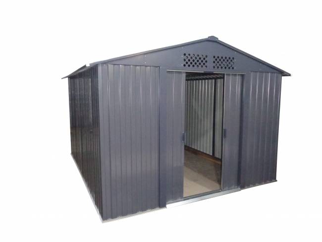 Металлический хозблок Greenstorage "Эван E", серый/шоколад