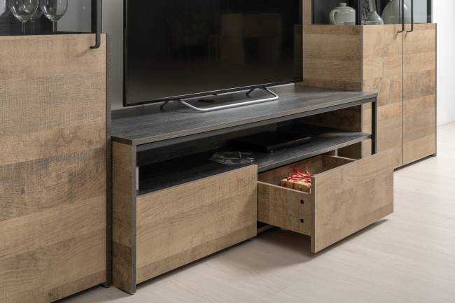 Стенка для гостиной Трувор № 80 цвет дуб гранж песочный/интра Стенка для гостиной Трувор № 80 цвет дуб гранж песочный/интра