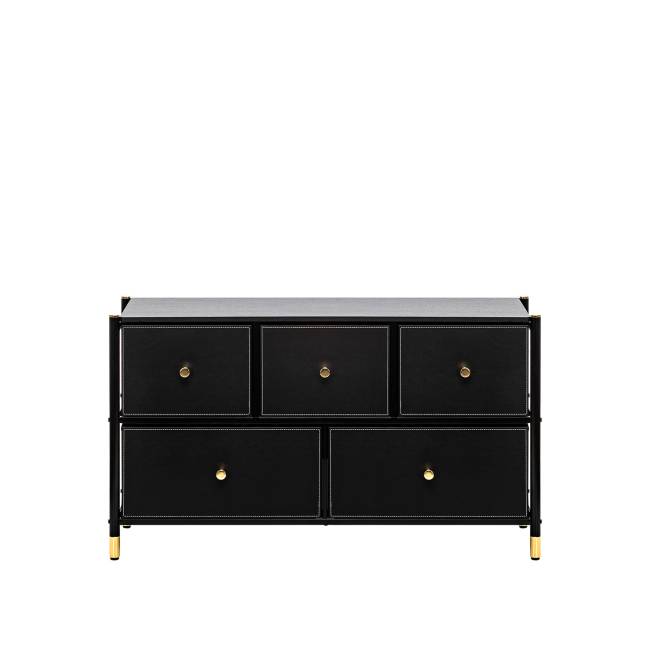 Комод Leset Нирита/Хайди широкий 5 ящиков, Черный Черный Черный