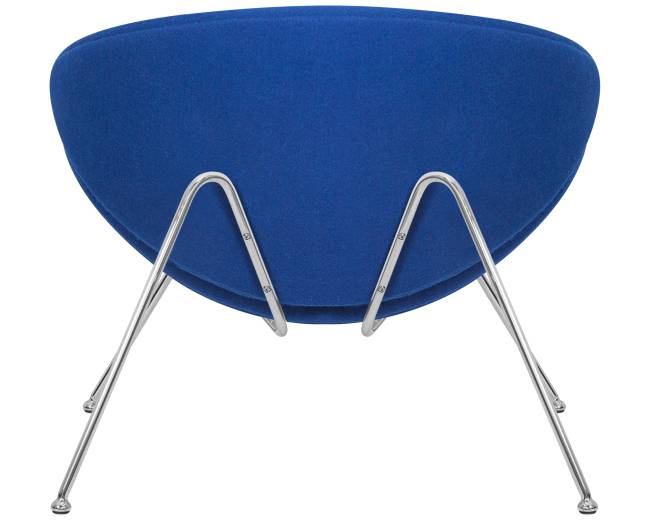 Кресло дизайнерское DOBRIN EMILY, синяя ткань AF6, хромированная сталь