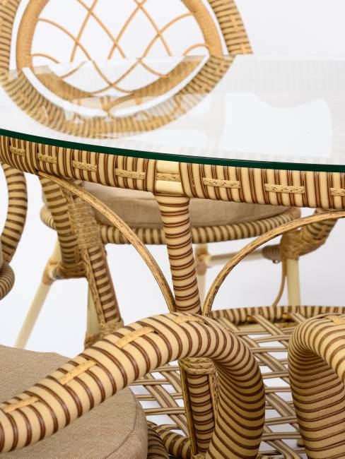 Комплект из искусственного ротанга Java (Ява)-6 (цвет: слоновая кость) Комплект из искусственного ротанга Java (Ява)-6 (цвет: слоновая кость)