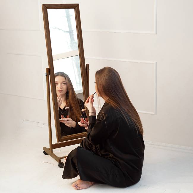 Зеркало напольное BeautyStyle 27 средне-коричневый 135 см х 42,5 см