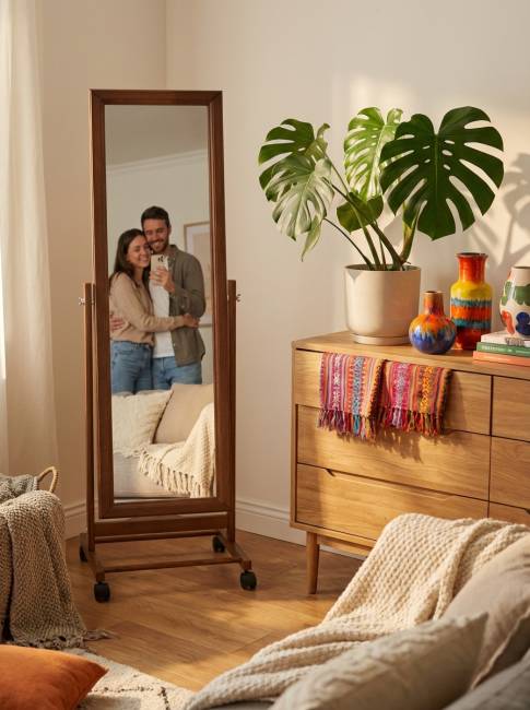 Зеркало напольное BeautyStyle 27 средне-коричневый 135 см х 42,5 см