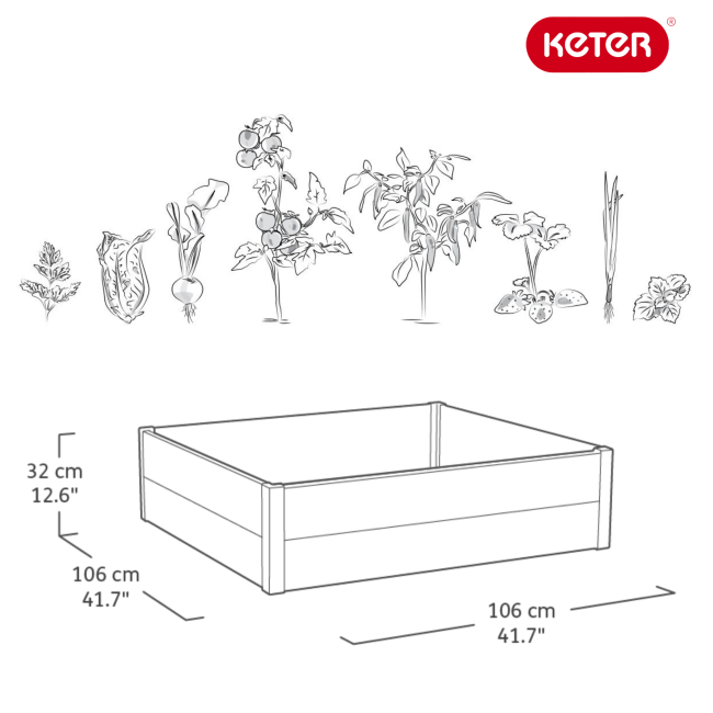 Кашпо-Грядка для растений Maple Square (коричневый) Кашпо-Грядка для растений Maple Square (коричневый)