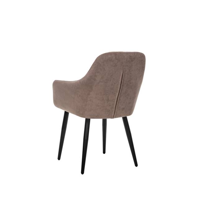 Стул с подлокотниками Leset Слим, каркас Черный, велюр Латте Латте Черный