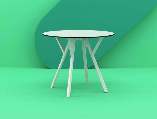Стол пластиковый Max Table Ø90 белый Ø900х740 мм
