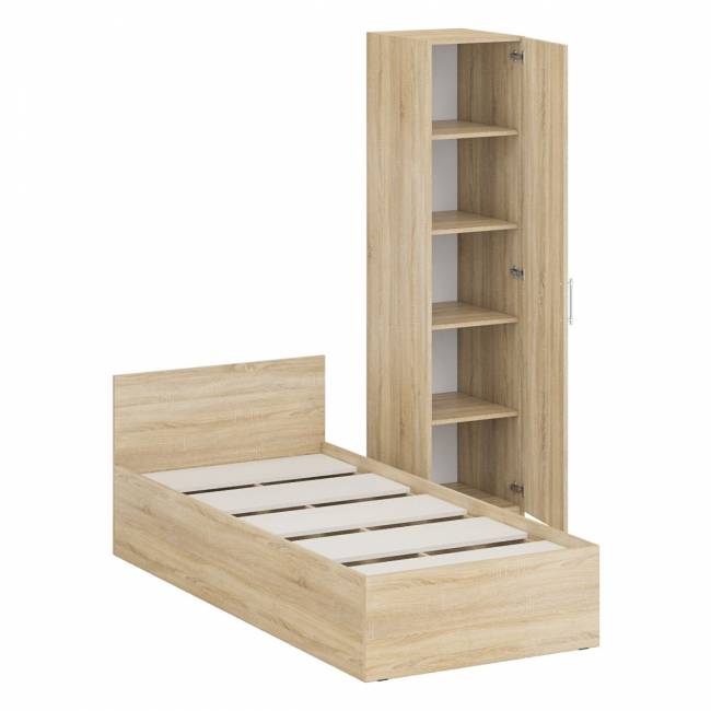 Кровать односпальная 900 с пеналом Стандарт цвет дуб сонома