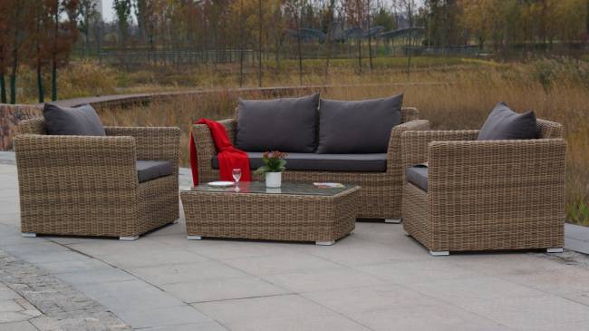 "Капучино" диван из искусственного ротанга двухместный, цвет соломенный "Капучино" диван из искусственного ротанга двухместный, цвет соломенный