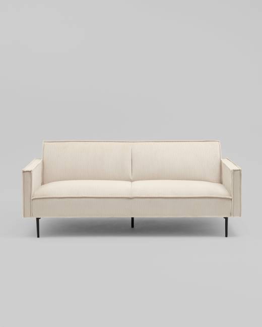 Диван прямой Кассель велюр рельефный молочный