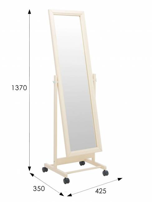Зеркало напольное В 27Н слоновая кость 137 см х 42,5 см
