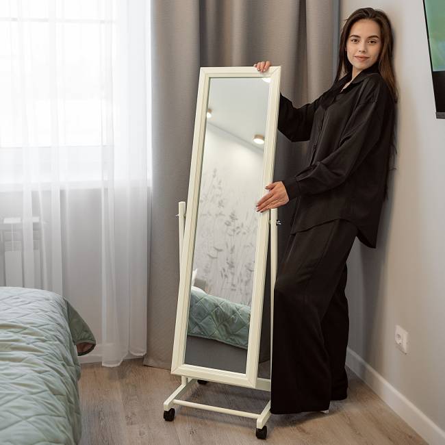 Зеркало напольное В 27Н слоновая кость 137 см х 42,5 см