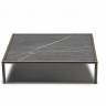 Столик кофейный ламинированный Flap мокко, черный мрамор Сахара 850х850х220 мм