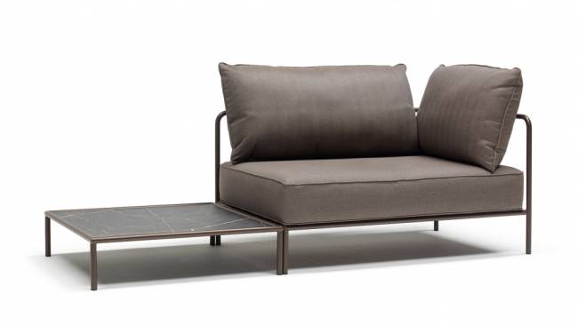 Столик кофейный ламинированный Flap мокко, черный мрамор Сахара 850х850х220 мм