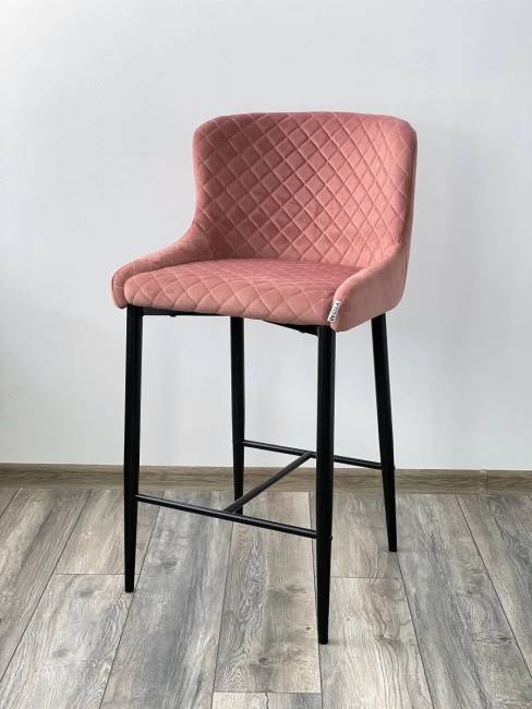 Полубарный стул ARTEMIS BLUVEL-52 PINK (H=65cm), велюр М-City
