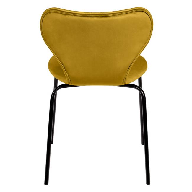 Комплект из 2-х стульев Seven Style горчичный велюр с чёрными ножками Комплект из 2-х стульев Seven Style горчичный велюр с чёрными ножками