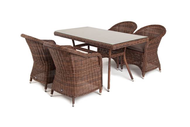 "Латте - 140 R" обеденная группа плетеная, цвет коричневый