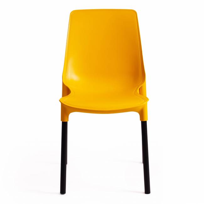 Стул Джениус/Genius (мод. 75) пластик/металл, 46x56x84cм, желтый/опоры черные (Комплект из 4 шт.) желтый металл/пластик Стул Джениус/Genius (мод. 75) пластик/металл, 46x56x84cм, желтый/опоры черные (Комплект из 4 шт.) желтый металл/пластик