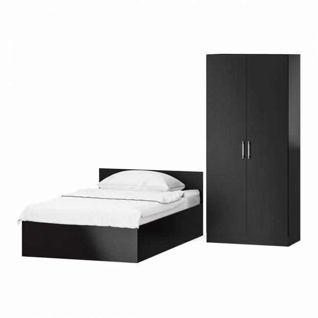 Кровать односпальная 1200 со шкафом для одежды 2-х створчатым Стандарт цвет венге Кровать односпальная 1200 со шкафом для одежды 2-х створчатым Стандарт цвет венге