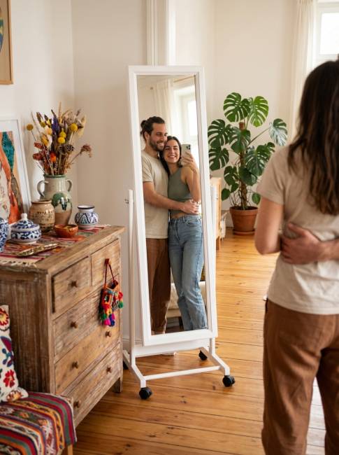 Зеркало напольное BeautyStyle 27 белый 135 см х 42,5 см