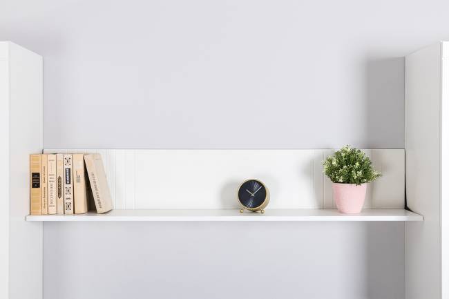 Стенка для гостиной с сервантом Валенсия № 60 цвет белый шагрень