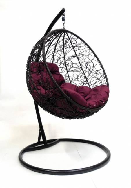Подвесное кресло "Круглое" ротанг, черное