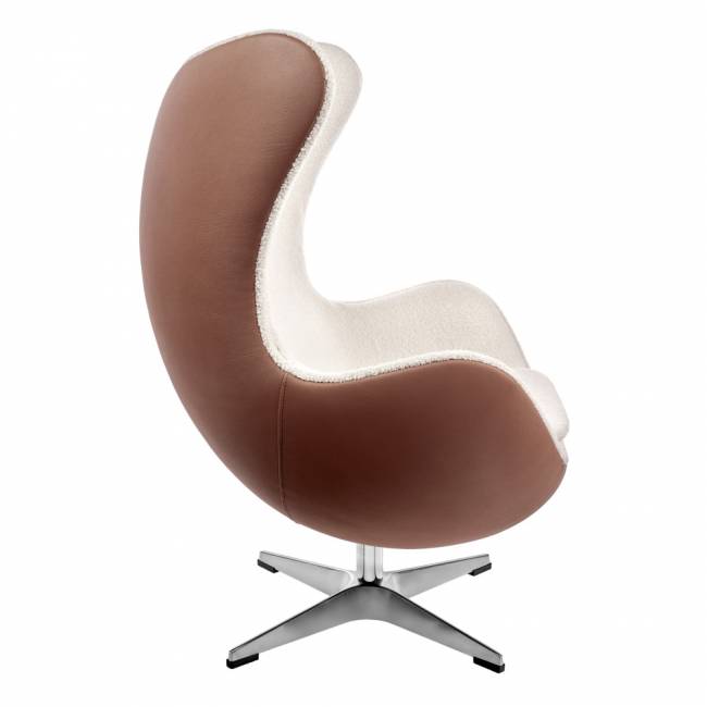 Кресло EGG STYLE CHAIR коричневый, белый, экокожа Кресло EGG STYLE CHAIR коричневый, белый, экокожа