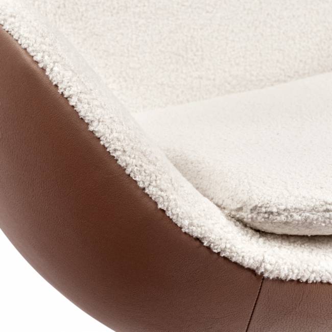 Кресло EGG STYLE CHAIR коричневый, белый, экокожа Кресло EGG STYLE CHAIR коричневый, белый, экокожа