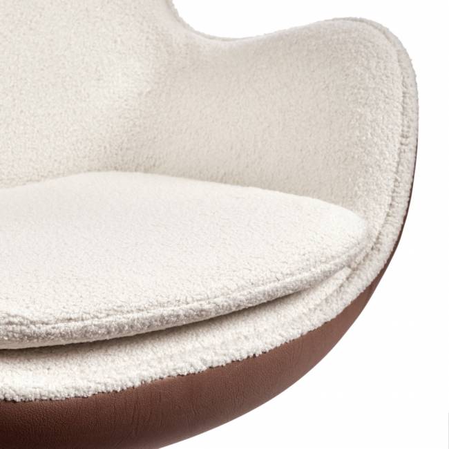 Кресло EGG STYLE CHAIR коричневый, белый, экокожа Кресло EGG STYLE CHAIR коричневый, белый, экокожа