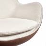 Кресло EGG STYLE CHAIR коричневый, белый, экокожа Кресло EGG STYLE CHAIR коричневый, белый, экокожа