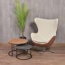 Кресло EGG STYLE CHAIR коричневый, белый, экокожа Кресло EGG STYLE CHAIR коричневый, белый, экокожа