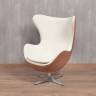 Кресло EGG STYLE CHAIR коричневый, белый, экокожа Кресло EGG STYLE CHAIR коричневый, белый, экокожа