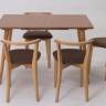 Стол Монте 120 натур со стульями Франк натур велюр коричневый