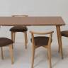 Стол Монте 120 натур со стульями Франк натур велюр коричневый