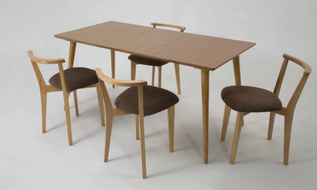 Стол Монте 120 натур со стульями Франк натур велюр коричневый