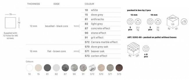 Столешница квадратная Compact Laminate для подстолья Nemo, Domino, Tiffany, Cross цементный 800х800х10 мм Столешница квадратная Compact Laminate для подстолья Nemo, Domino, Tiffany, Cross цементный 800х800х10 мм