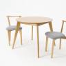 Стол Сканди К 100 натур со стульями Франк натур рогожка серый Стол Сканди К 100 натур со стульями Франк натур рогожка серый