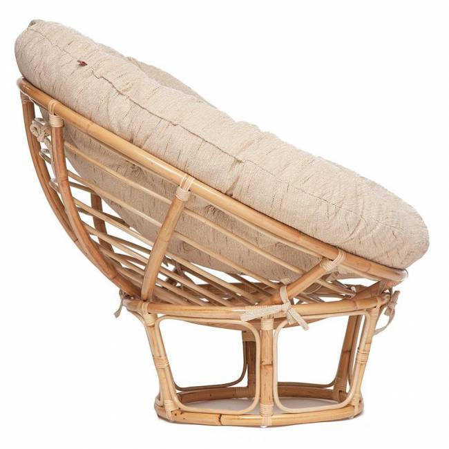 Кресло PAPASAN ECO/ПАПАСАН ЭКО P115-1/SP STD /c подушкой, ремешками/ диаметр подушки 129 см, 115x101x92 см, Natural (натуральный), ткань Старт Кресло PAPASAN ECO/ПАПАСАН ЭКО P115-1/SP STD /c подушкой, ремешками/ диаметр подушки 129 см, 115x101x92 см, Natural (натуральный), ткань Старт