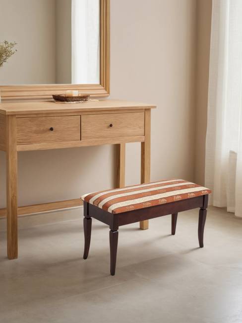 Банкетка Вивальди М с ящиком средне-коричневый, ткань полоса коричн.