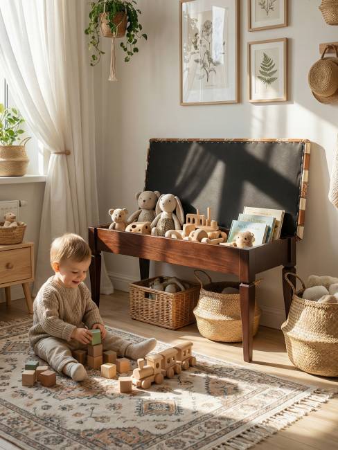 Банкетка Вивальди М с ящиком средне-коричневый, ткань полоса коричн.