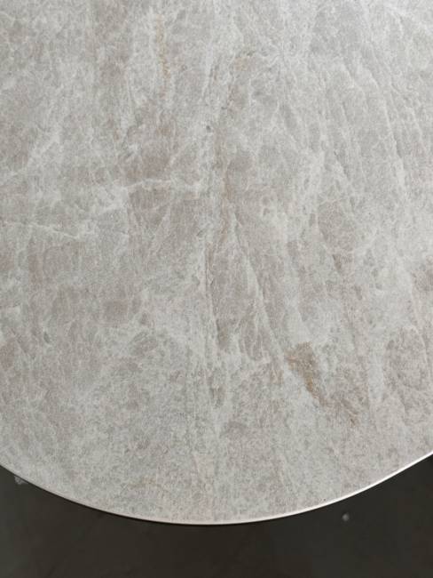 Стол ASTRID 200 TL-102 Бежевый мрамор, испанская керамика / Темно-серый каркас, ®DISAUR