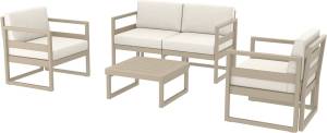 Комплект пластиковой мебели Mykonos бежевый, бежевый
