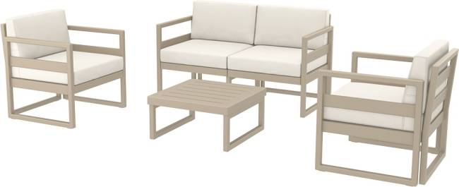 Комплект пластиковой мебели Mykonos бежевый, бежевый