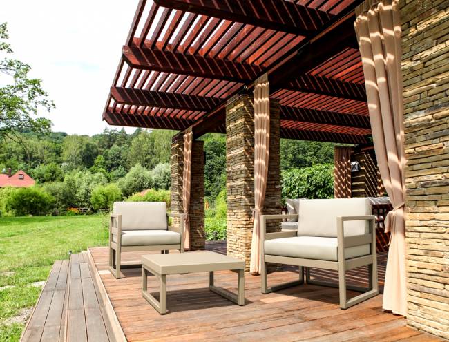 Комплект пластиковой мебели Mykonos бежевый, бежевый