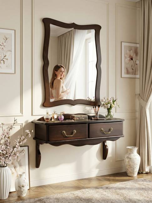 Зеркало навесное Берже 23 темно-коричневый 97 см х 67 см