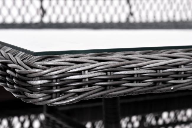 "Катания" обеденная группа плетеная на 6 персон, цвет графит